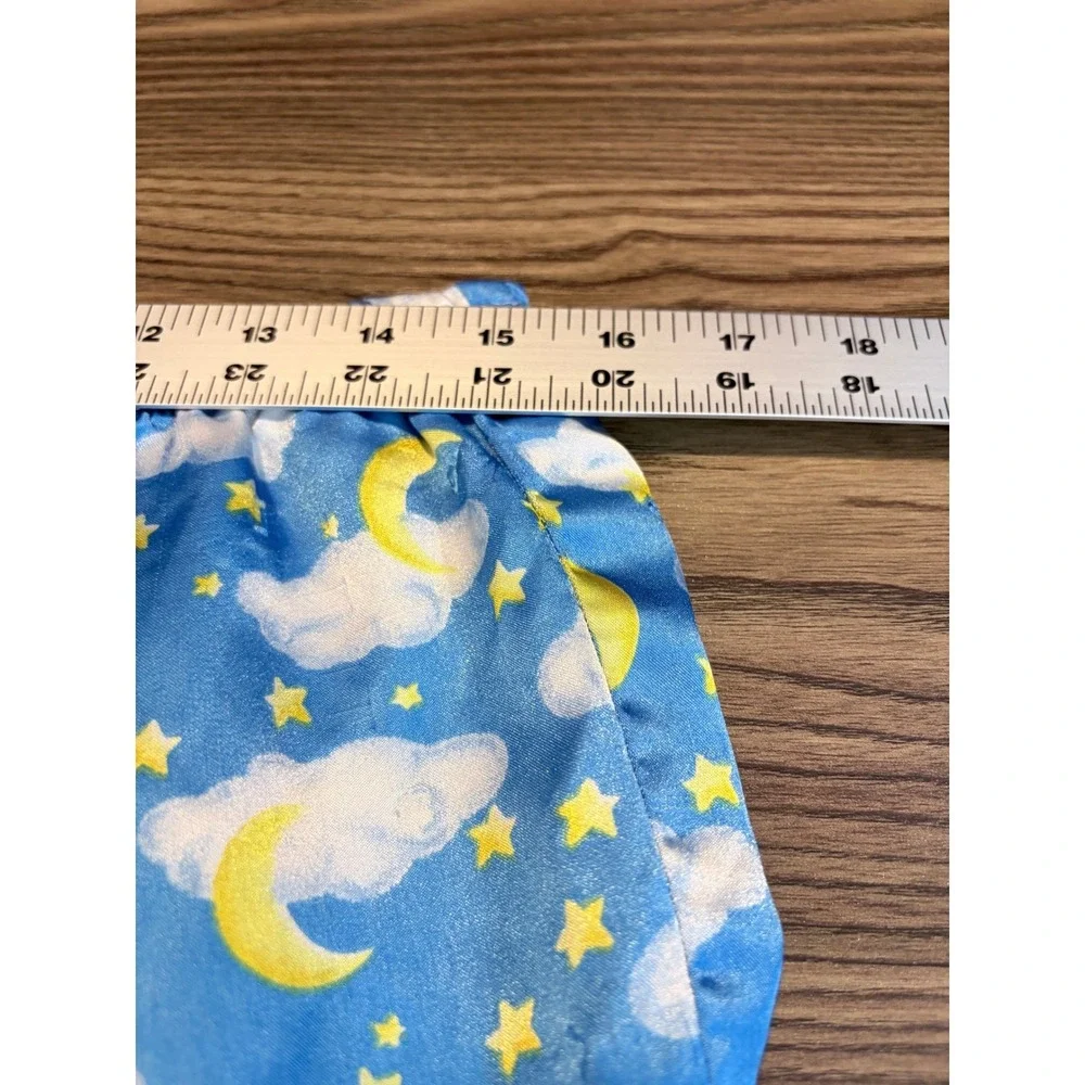 Chandio New York Celestial Blue Satin Pajama Set L Whimsigoth Moon Stars Y2K
